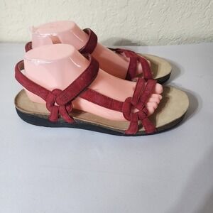 Teva Ventura Cork Red Waterproof Leather Strappy Sandals Womens 11 S/N 6383